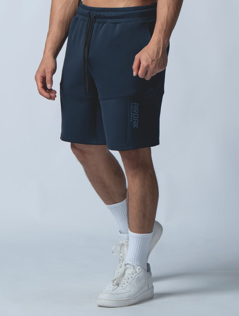 AirFlex™ 機能剪接運動短褲 (丈青) - AROAK 機能健身服飾 | 專為健人打造