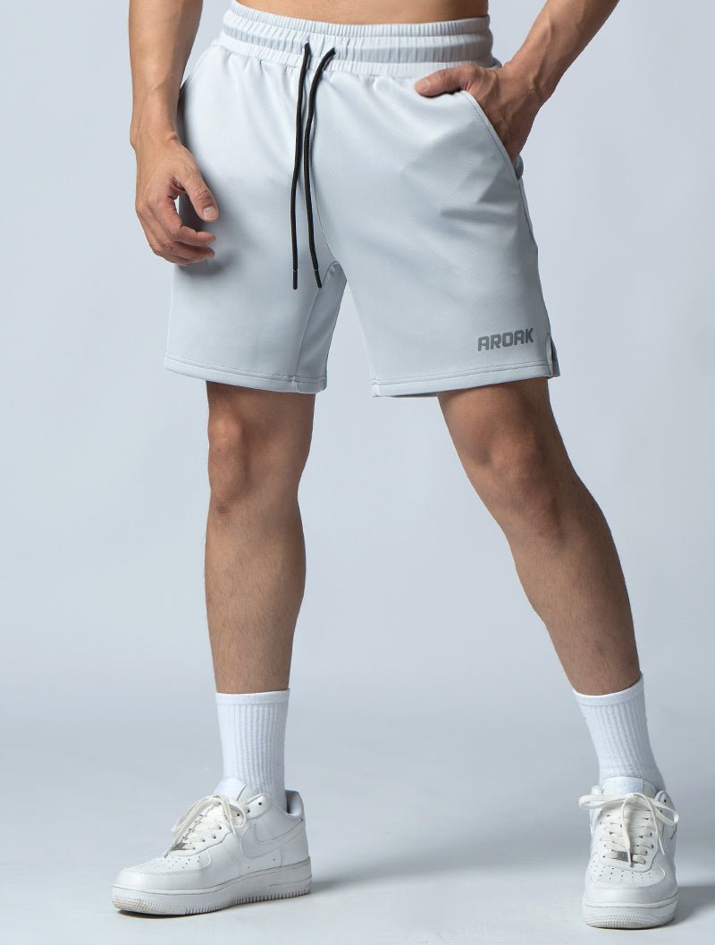 AirFlex™ 機能開岔訓練短褲 (淺灰) - AROAK 機能健身服飾 | 專為健人打造