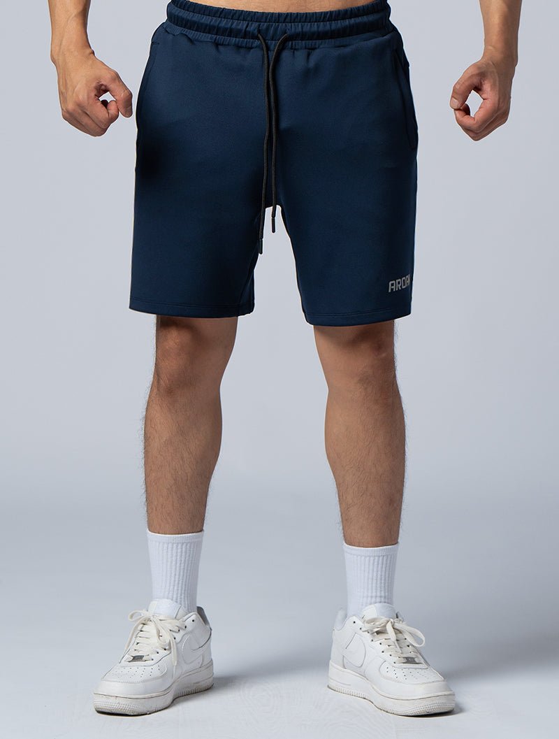 AirFlex™ 寬版機能開岔訓練短褲 (丈青) - AROAK 機能健身服飾 | 專為健人打造