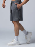 AirFlex™ 寬版機能開岔訓練短褲 (鐵灰) - AROAK 機能健身服飾 | 專為健人打造