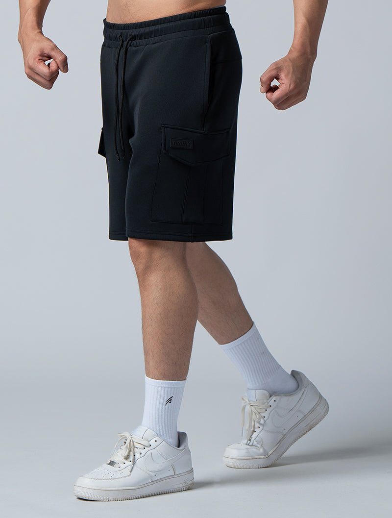 AirFlex™ 磁釦翻蓋口袋訓練短褲 (黑) - AROAK 機能健身服飾 | 專為健人打造