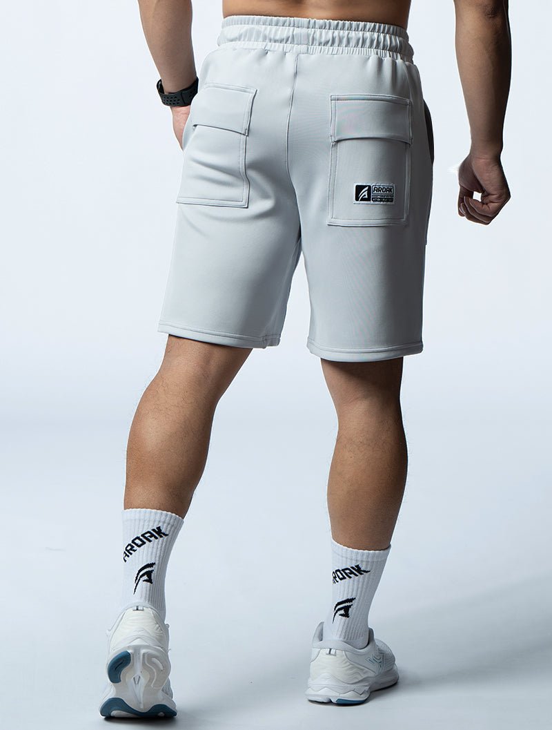 AirFlex™ 極限之巔訓練短褲 (淺灰) - AROAK 機能健身服飾 | 專為健人打造