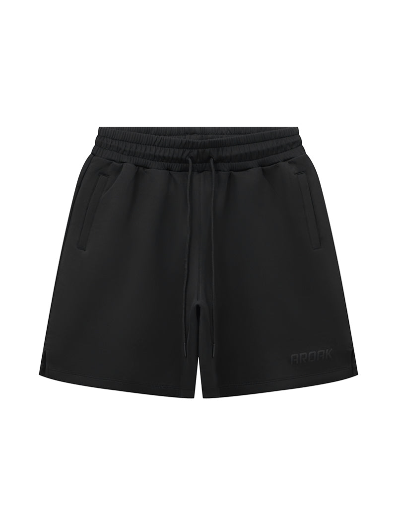 AirFlex™ 寬版機能開岔訓練短褲 (黑) - AROAK 機能健身服飾 | 專為健人打造