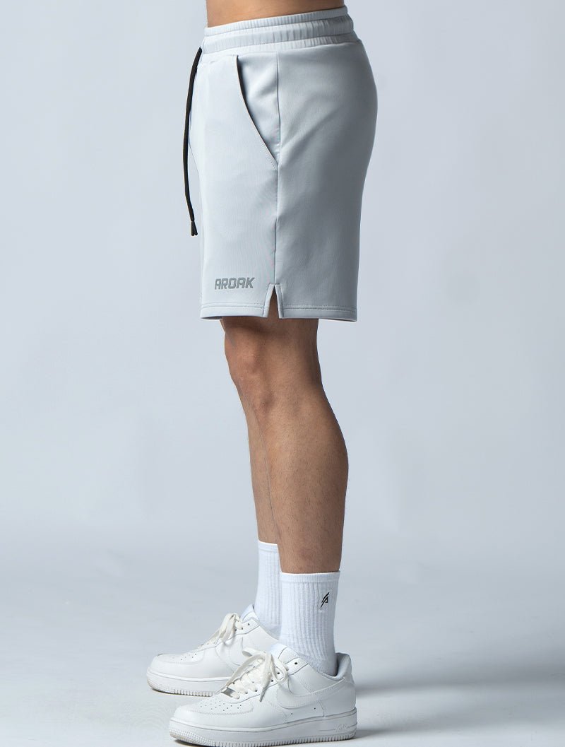AirFlex™ 機能開岔訓練短褲 (淺灰) - AROAK 機能健身服飾 | 專為健人打造