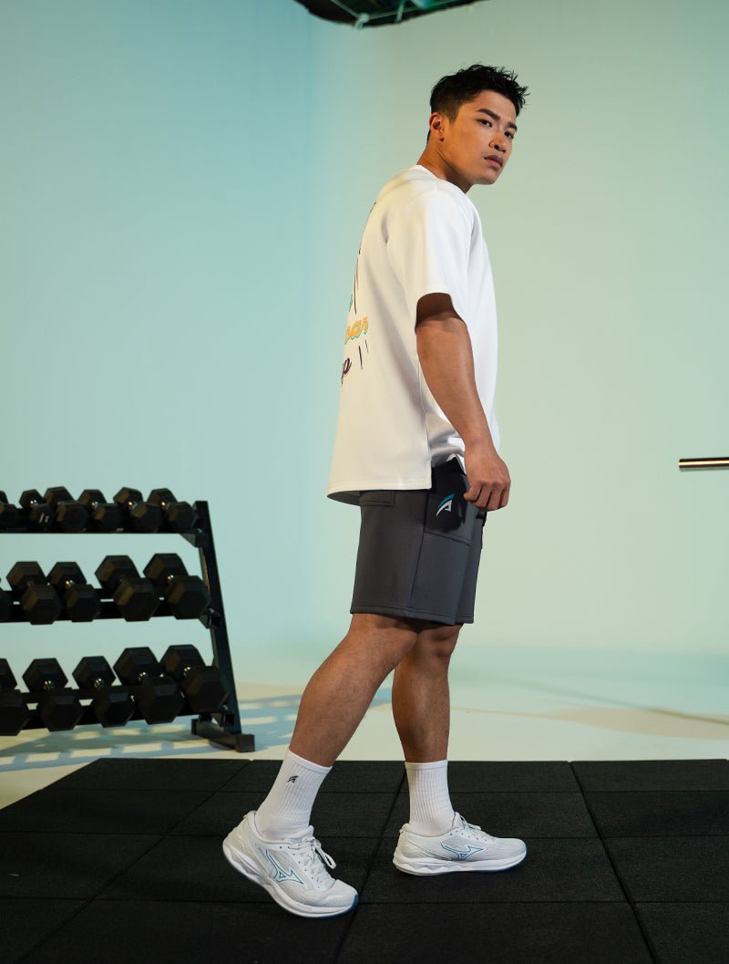 AirFlex™ 極限之巔訓練短褲 (鐵灰) - AROAK 機能健身服飾 | 專為健人打造