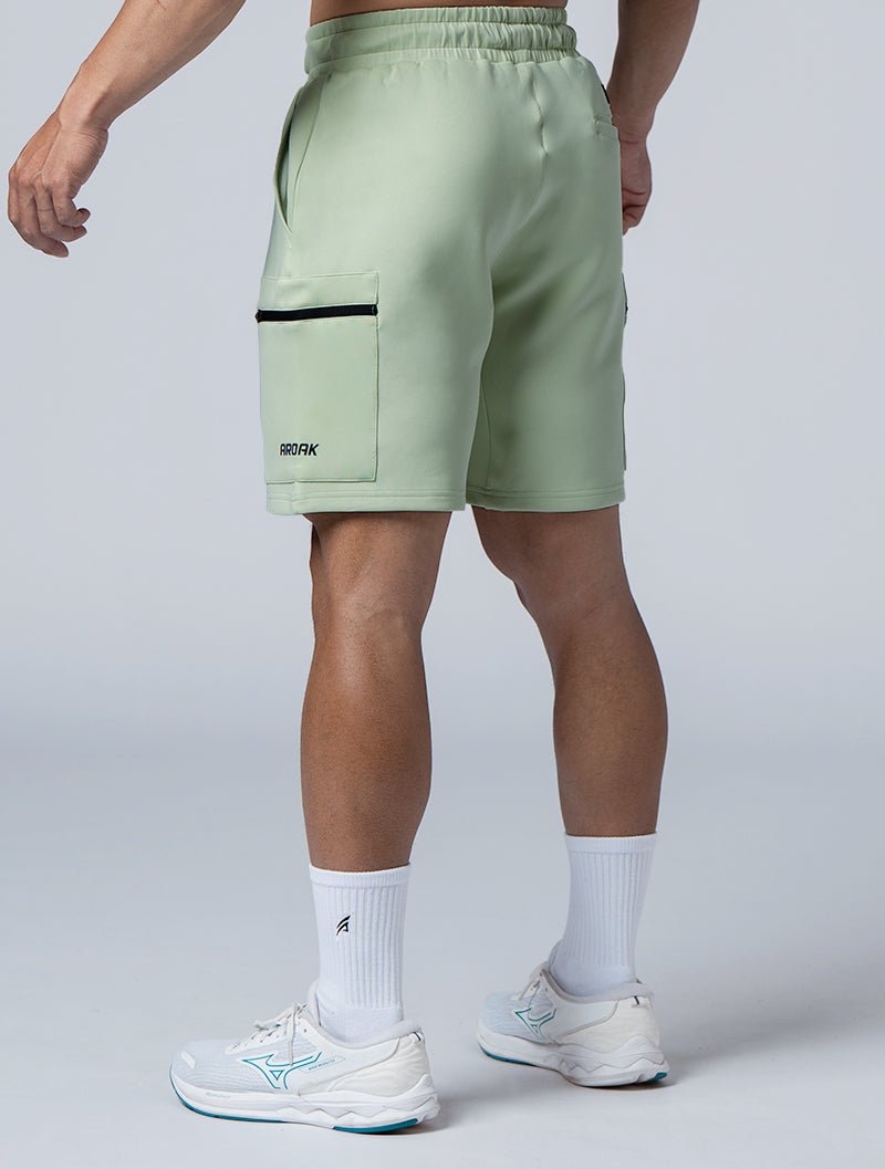 AirFlex™ 拉鍊貼袋訓練短褲 (果綠) - AROAK 機能健身服飾 | 專為健人打造