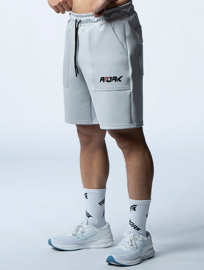 AirFlex™ 極限之巔訓練短褲 (淺灰) - AROAK 機能健身服飾 | 專為健人打造