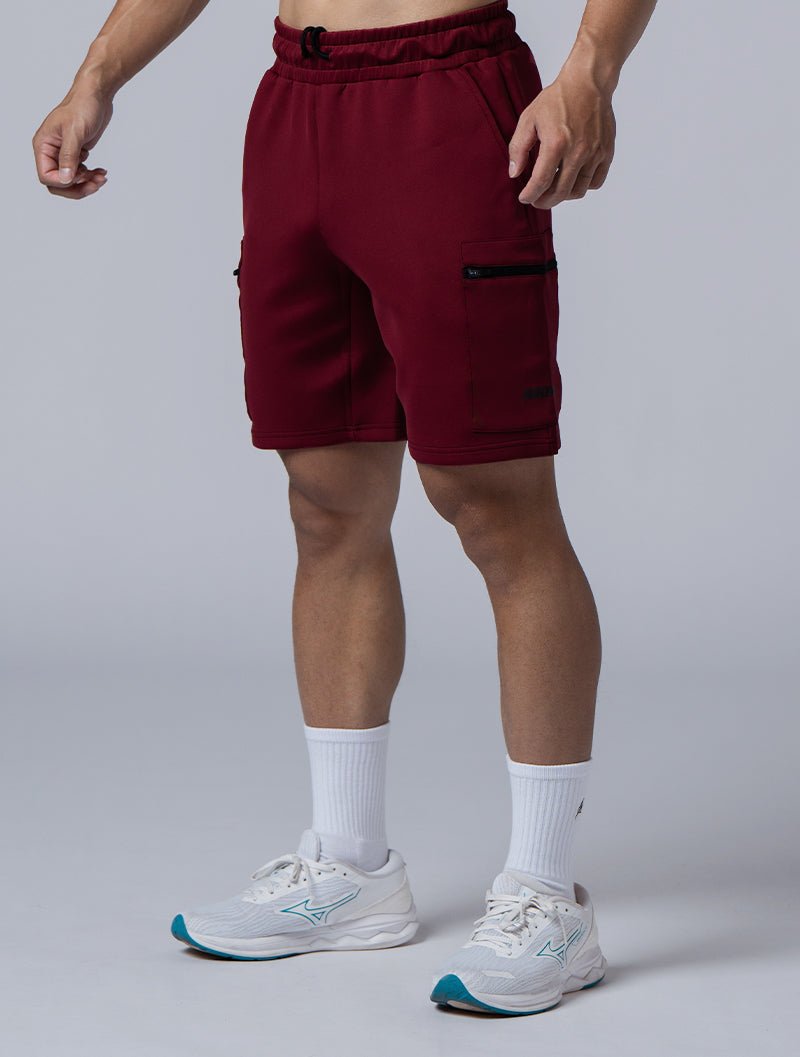 AirFlex™ 拉鍊貼袋訓練短褲 (酒紅) - AROAK 機能健身服飾 | 專為健人打造