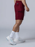 AirFlex™ 拉鍊貼袋訓練短褲 (酒紅) - AROAK 機能健身服飾 | 專為健人打造