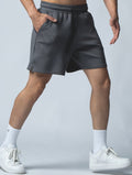 AirFlex™ 機能開岔訓練短褲 (鐵灰) - AROAK 機能健身服飾 | 專為健人打造