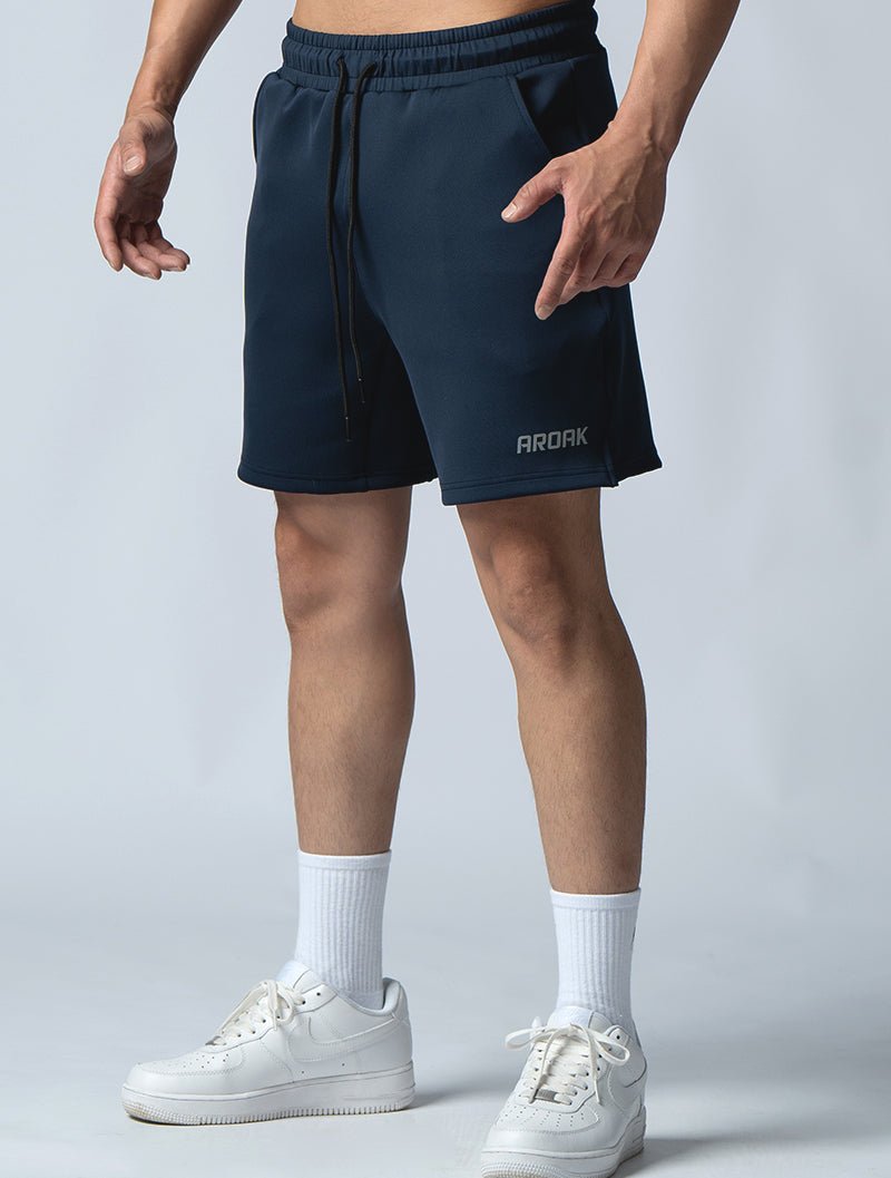 AirFlex™ 機能開岔訓練短褲 (丈青) - AROAK 機能健身服飾 | 專為健人打造