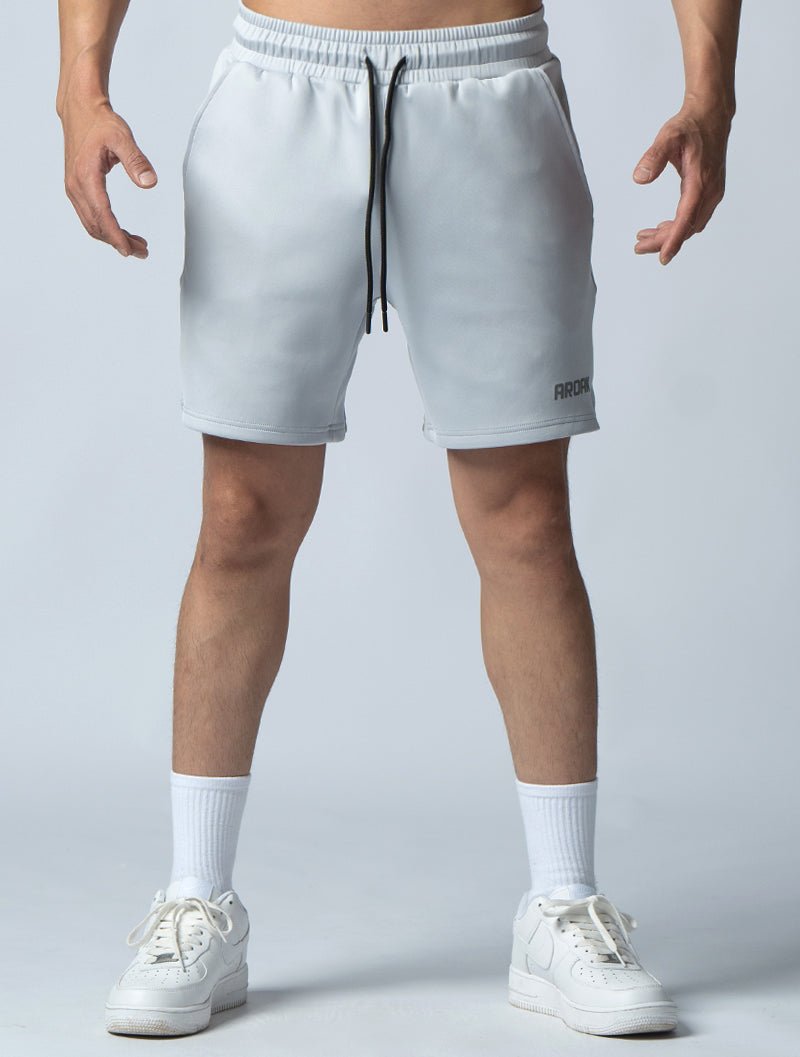 AirFlex™ 機能開岔訓練短褲 (淺灰) - AROAK 機能健身服飾 | 專為健人打造