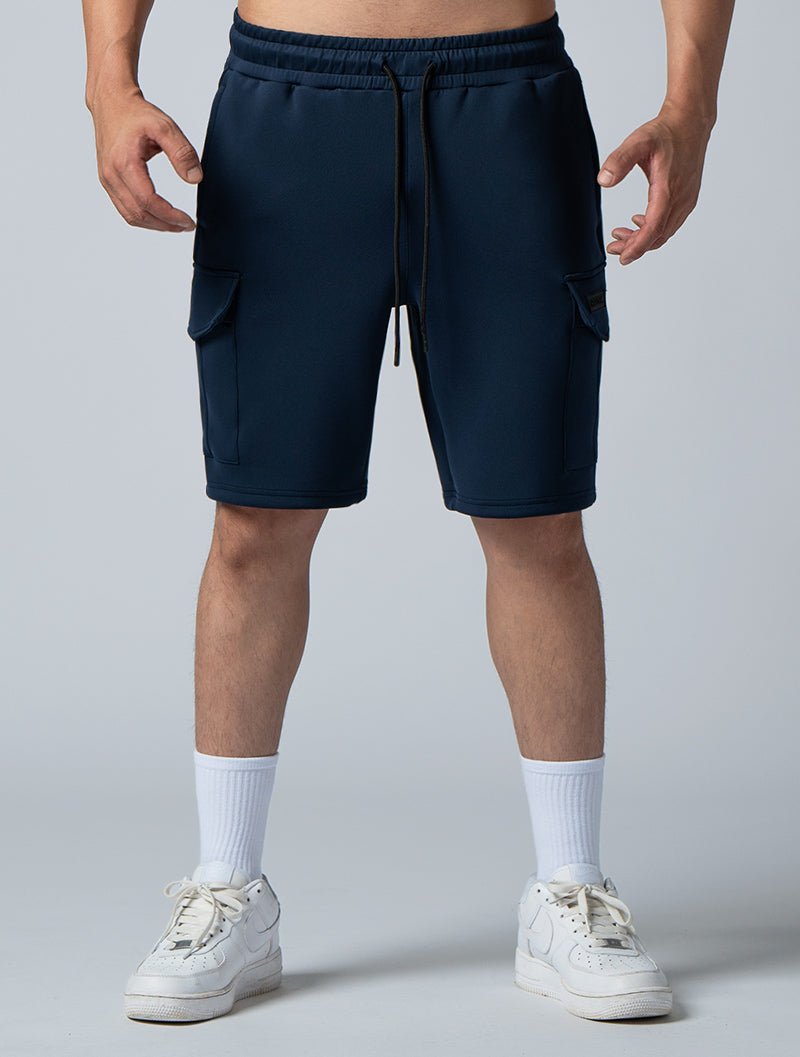 AirFlex™ 磁釦翻蓋口袋訓練短褲 (丈青) - AROAK 機能健身服飾 | 專為健人打造