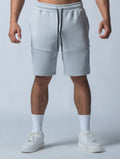 AirFlex™ 機能剪接運動短褲 (淺灰) - AROAK 機能健身服飾 | 專為健人打造