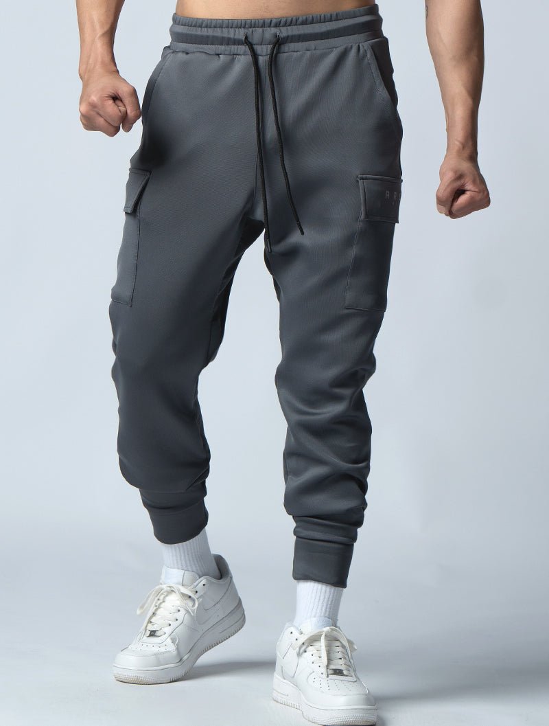 AirFlex™ 磁釦機能口袋訓練長褲 (鐵灰) - AROAK 機能健身服飾 | 專為健人打造