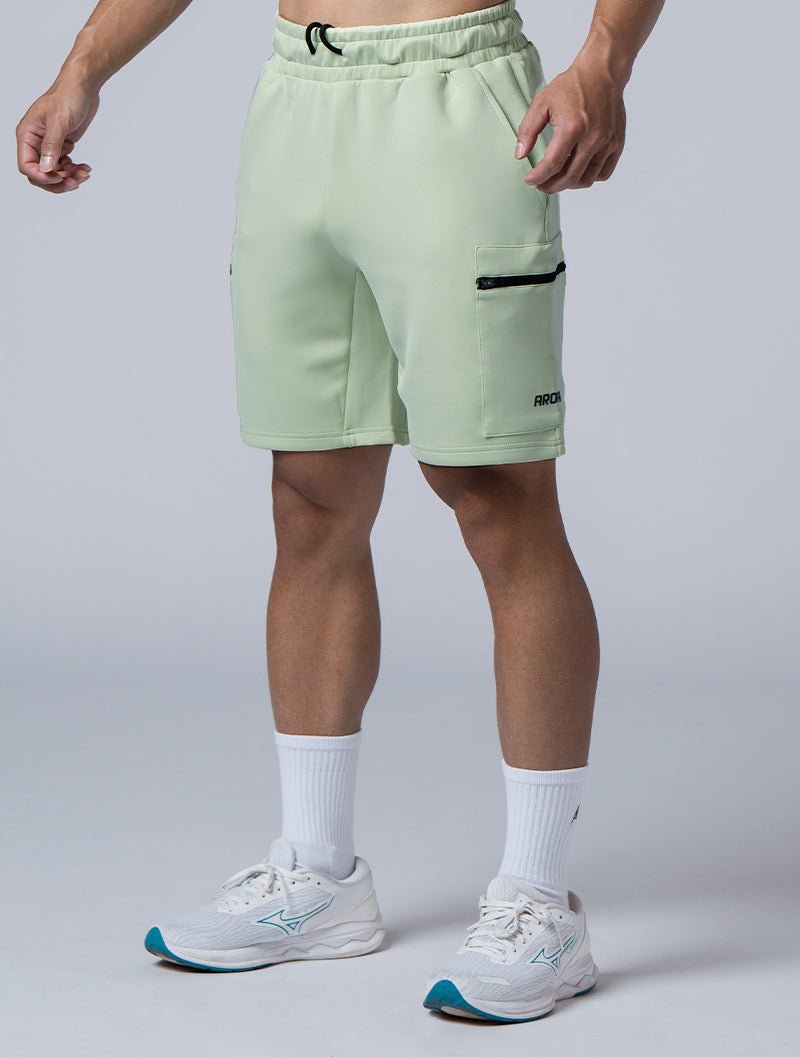 AirFlex™ 拉鍊貼袋訓練短褲 (果綠) - AROAK 機能健身服飾 | 專為健人打造
