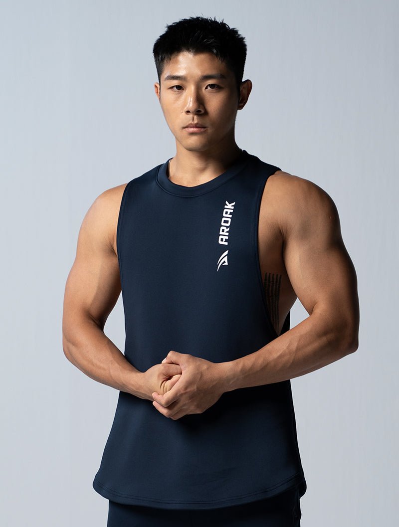 AirFlex™ 窄肩訓練背心 (丈青) - AROAK 機能健身服飾 | 專為健人打造