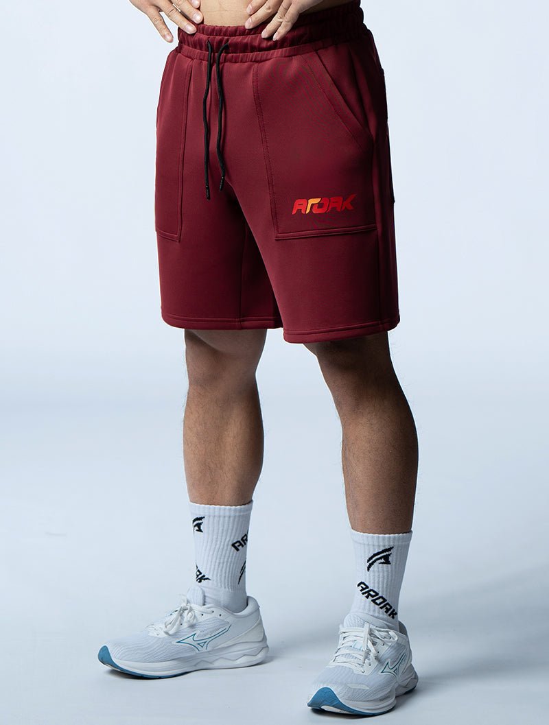 AirFlex™ 極限之巔訓練短褲 (酒紅) - AROAK 機能健身服飾 | 專為健人打造