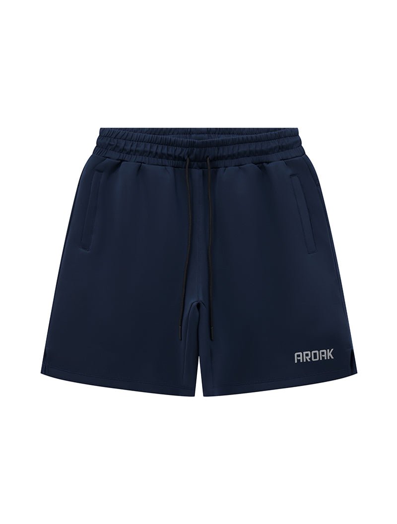 AirFlex™ 寬版機能開岔訓練短褲 (丈青) - AROAK 機能健身服飾 | 專為健人打造