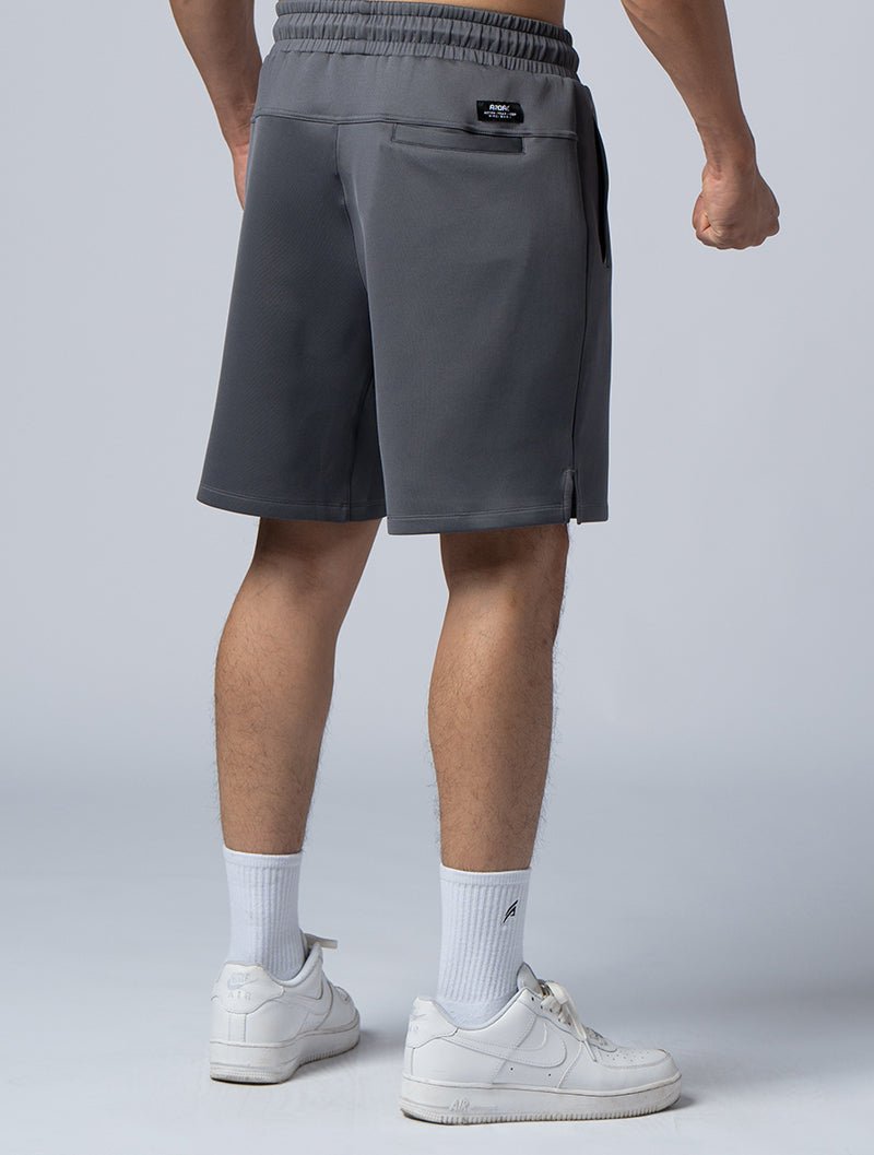 AirFlex™ 寬版機能開岔訓練短褲 (鐵灰) - AROAK 機能健身服飾 | 專為健人打造