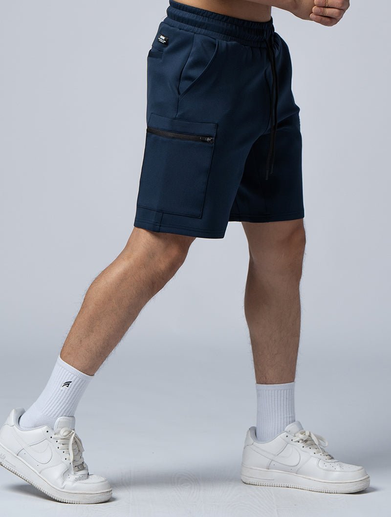 AirFlex™ 拉鍊貼袋訓練短褲 (丈青) - AROAK 機能健身服飾 | 專為健人打造