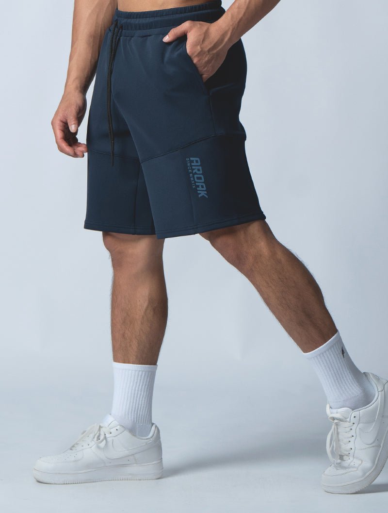 AirFlex™ 機能剪接運動短褲 (丈青) - AROAK 機能健身服飾 | 專為健人打造