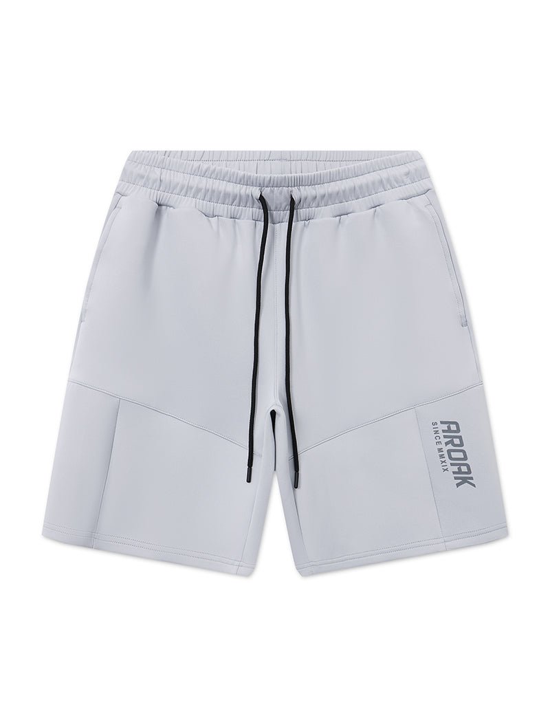 AirFlex™ 機能剪接運動短褲 (淺灰) - AROAK 機能健身服飾 | 專為健人打造