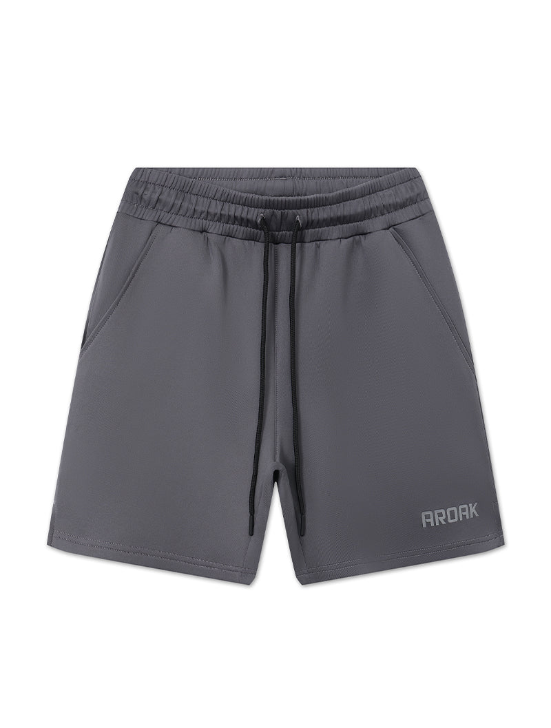 AirFlex™ 機能開岔訓練短褲 (鐵灰) - AROAK 機能健身服飾 | 專為健人打造