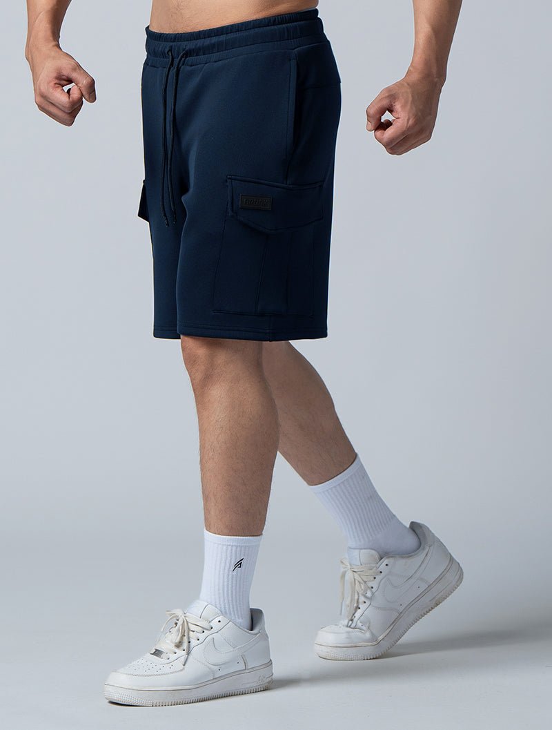 AirFlex™ 磁釦翻蓋口袋訓練短褲 (丈青) - AROAK 機能健身服飾 | 專為健人打造