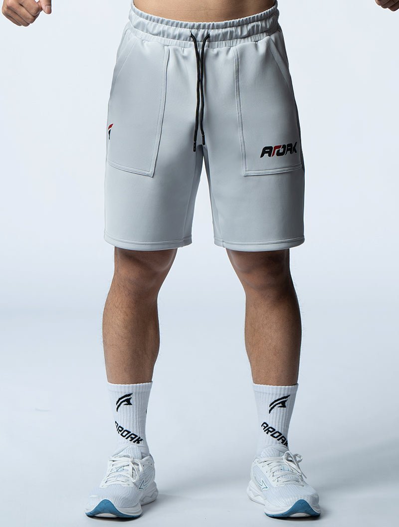 AirFlex™ 極限之巔訓練短褲 (淺灰) - AROAK 機能健身服飾 | 專為健人打造