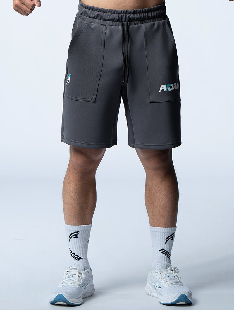 AirFlex™ 極限之巔訓練短褲 (鐵灰) - AROAK 機能健身服飾 | 專為健人打造