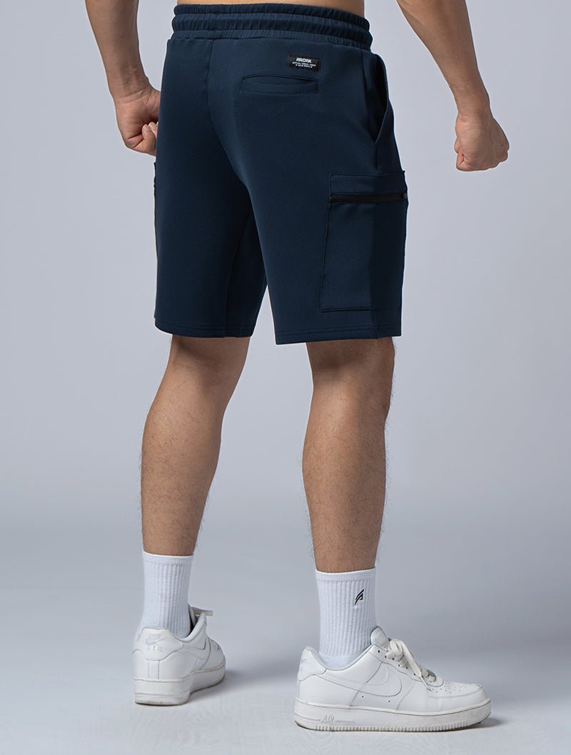 AirFlex™ 拉鍊貼袋訓練短褲 (丈青) - AROAK 機能健身服飾 | 專為健人打造