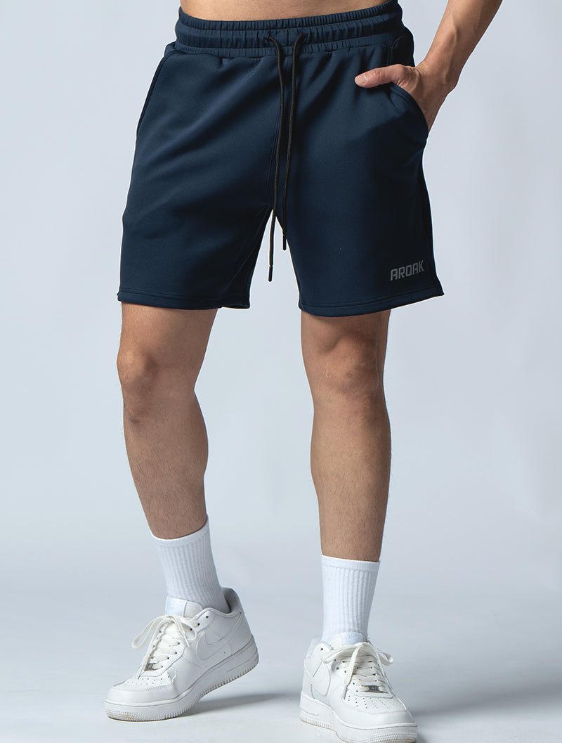 AirFlex™ 機能開岔訓練短褲 (丈青) - AROAK 機能健身服飾 | 專為健人打造