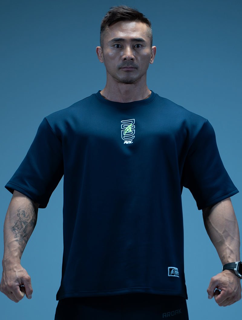 AirFlex™ OVERSIZED乙巳蛇年短袖上衣 (丈青) - AROAK 機能健身服飾 | 專為健人打造