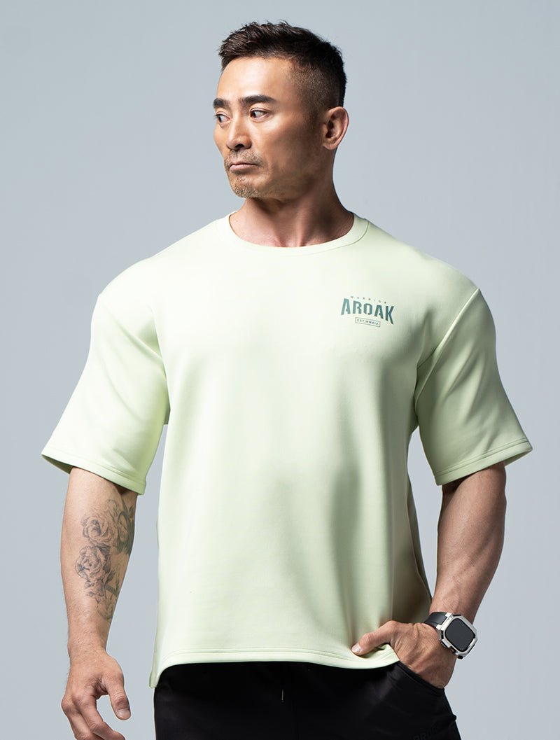 AirFlex™ 戰士的怒吼 OVERSIZED短袖上衣 (果綠) - AROAK 機能健身服飾 | 專為健人打造