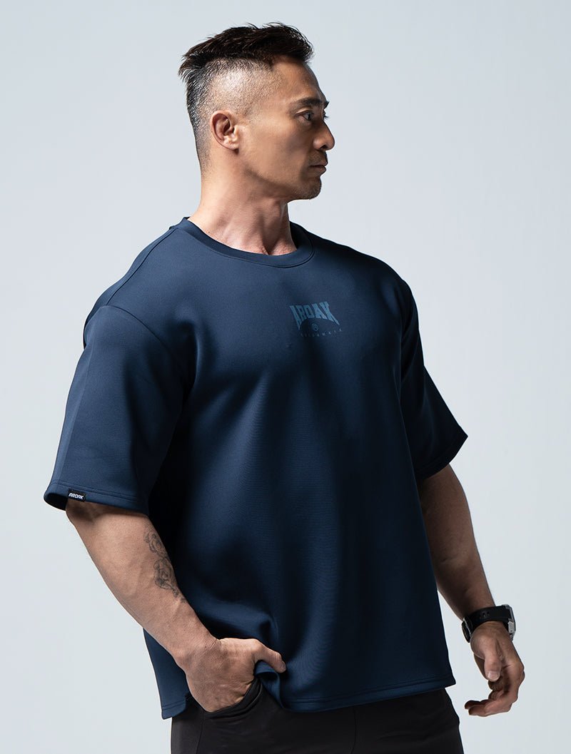 AirFlex™ 怒吼 OVERSIZED短袖上衣 (丈青) - AROAK 機能健身服飾 | 專為健人打造