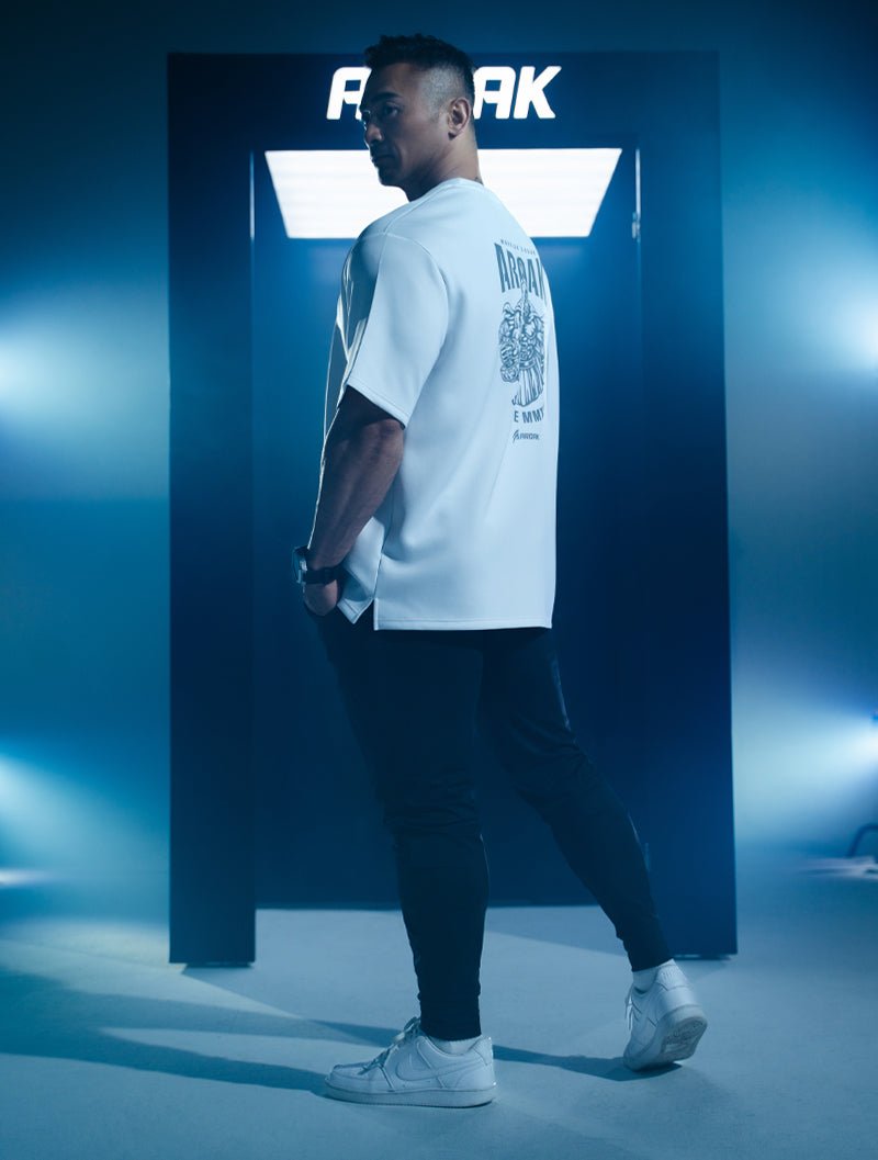 AirFlex™ 戰士的怒吼 OVERSIZED短袖上衣 (鐵灰) - AROAK 機能健身服飾 | 專為健人打造