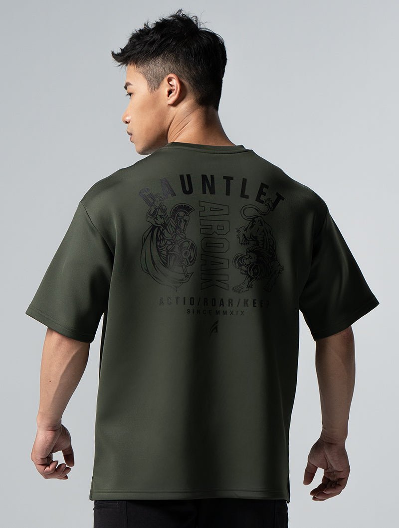 AirFlex™ OVERSIZED 王者爭霸短袖上衣 (墨綠) - AROAK 機能健身服飾 | 專為健人打造