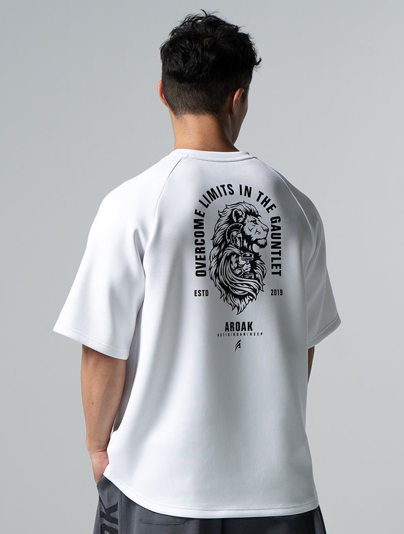 AirFlex™ OVERSIZED 戰神之巔拉克蘭袖上衣 (白) - AROAK 機能健身服飾 | 專為健人打造