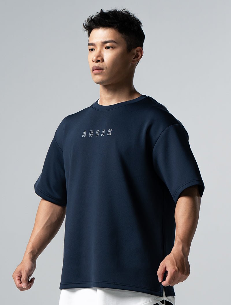 AirFlex™ OVERSIZED 王者爭霸短袖上衣 (丈青) - AROAK 機能健身服飾 | 專為健人打造