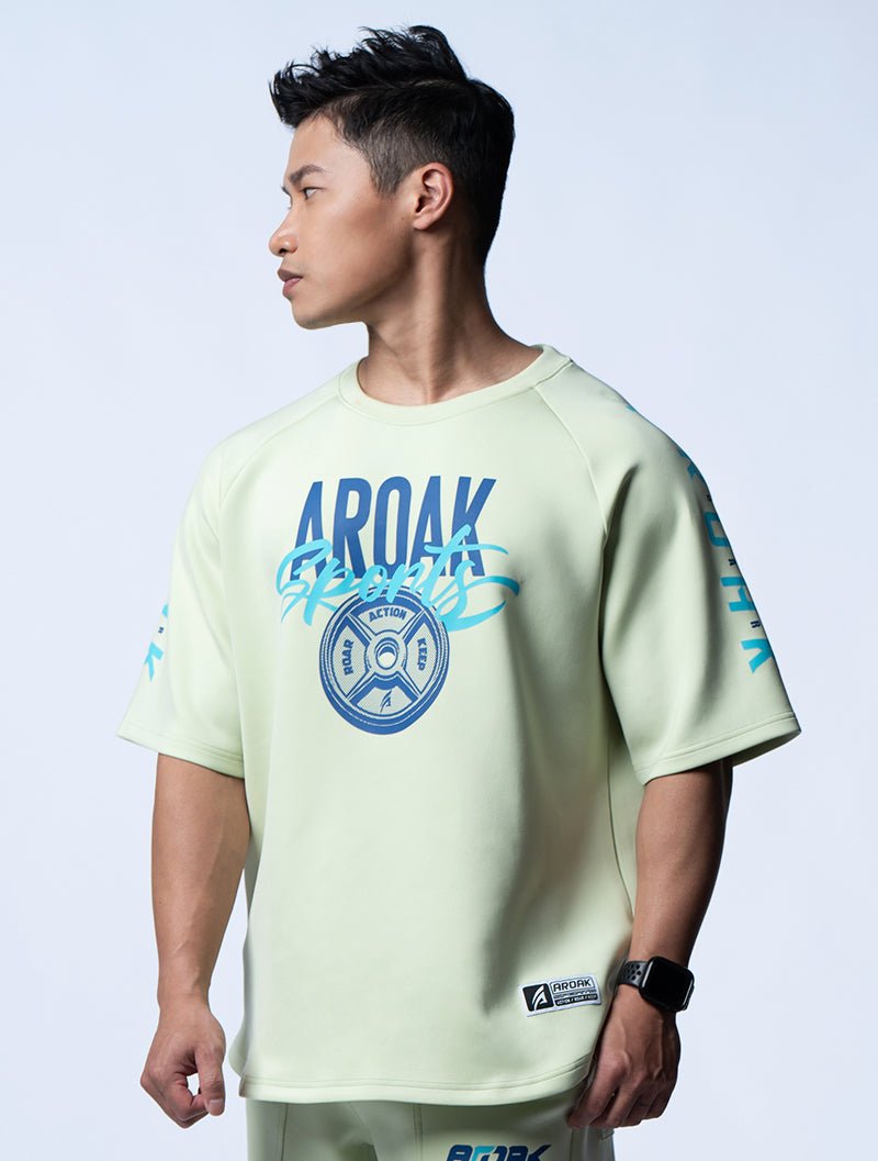 AirFlex™ OVERSIZED無畏之力拉克蘭袖上衣 (果綠) - AROAK 機能健身服飾 | 專為健人打造