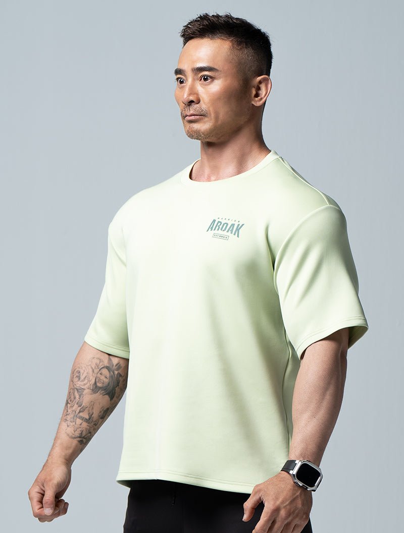 AirFlex™ 戰士的怒吼 OVERSIZED短袖上衣 (果綠) - AROAK 機能健身服飾 | 專為健人打造