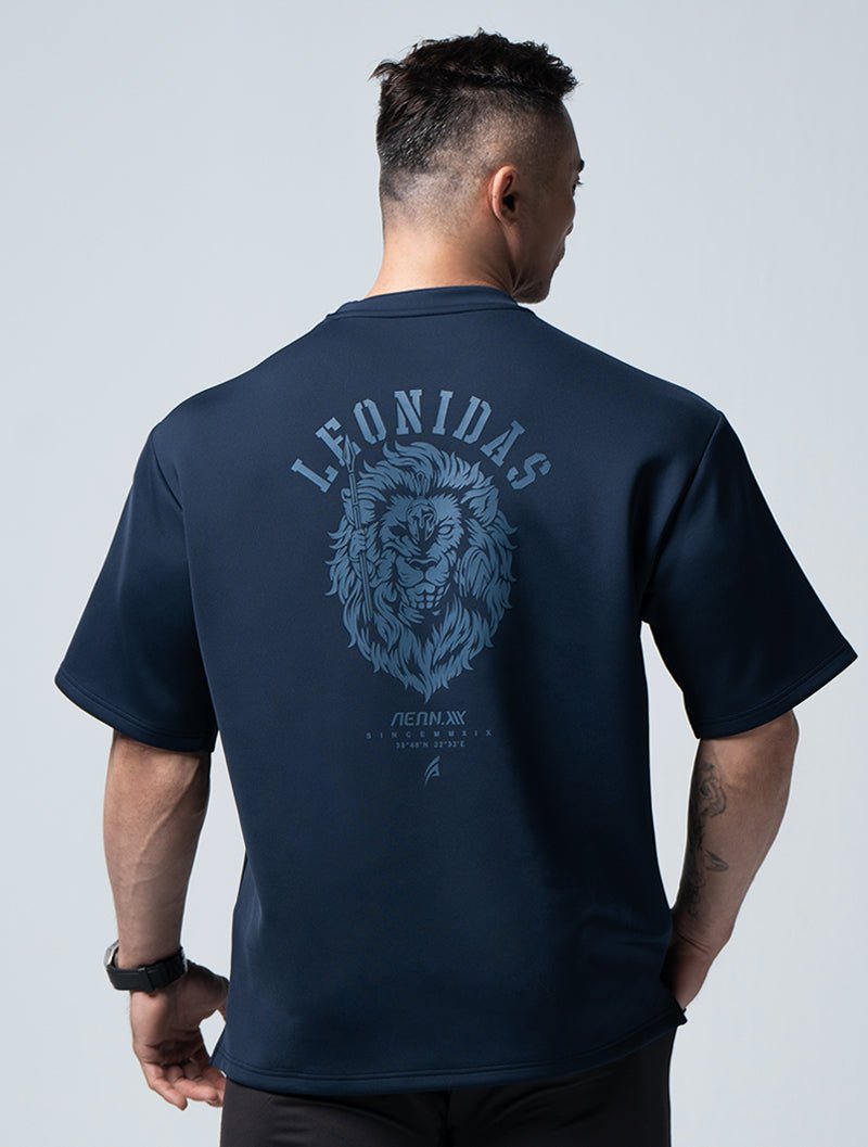 AirFlex™ 列奧尼達 OVERSIZED機能短袖訓練上衣 (丈青) - AROAK 機能健身服飾 | 專為健人打造