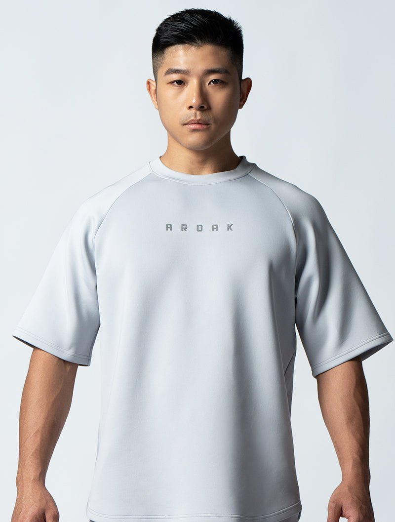 AirFlex™ OVERSIZED拉克蘭袖上衣 (淺灰) - AROAK 機能健身服飾 | 專為健人打造