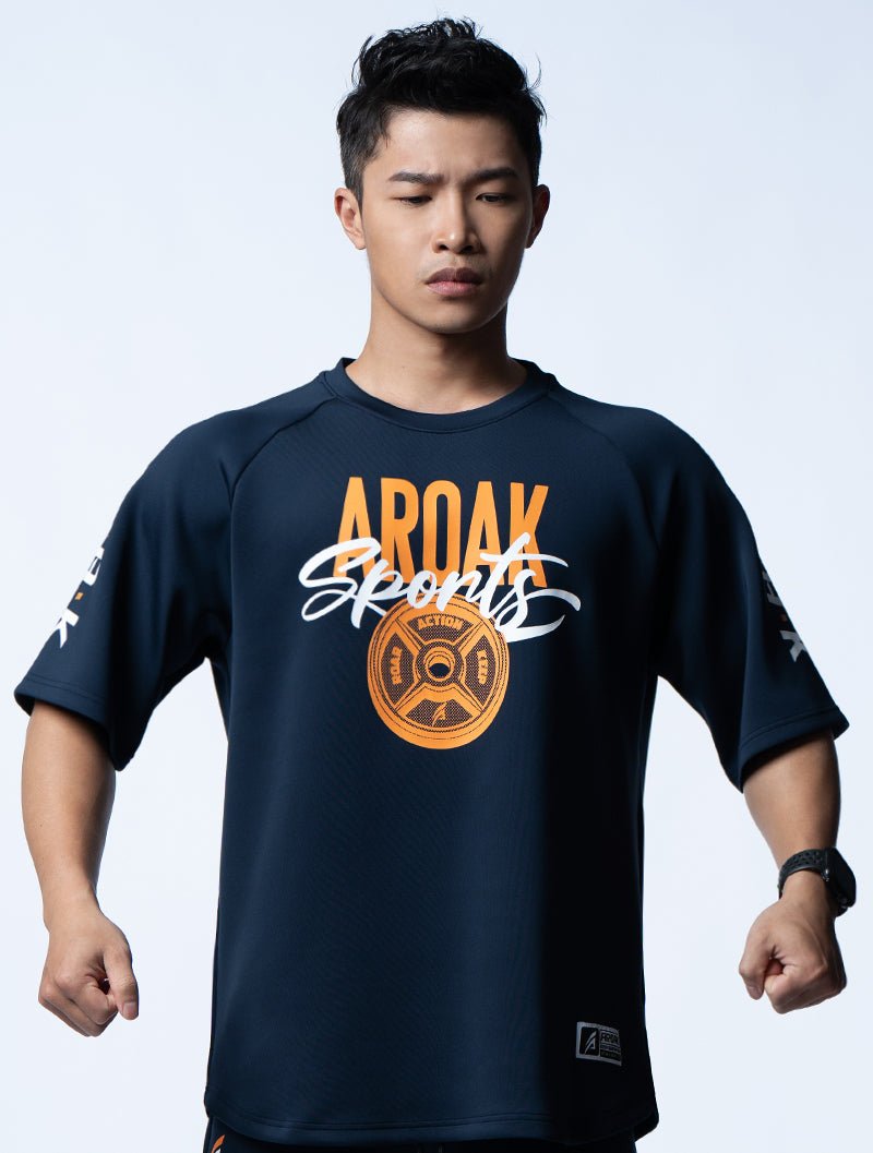 AirFlex™ OVERSIZED無畏之力拉克蘭袖上衣 (丈青) - AROAK 機能健身服飾 | 專為健人打造