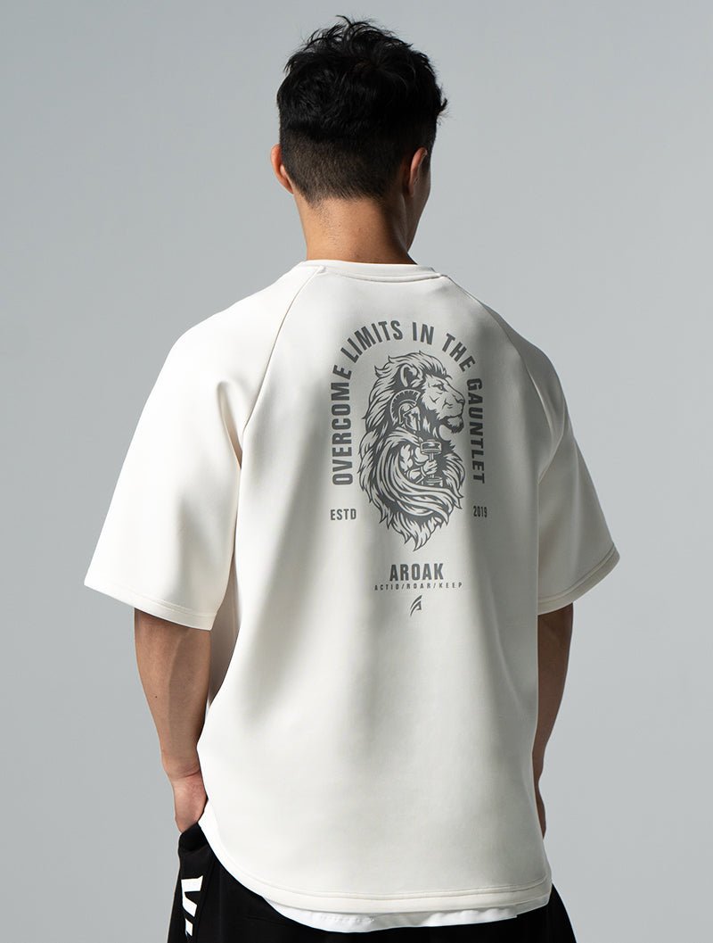 AirFlex™ OVERSIZED 戰神之巔拉克蘭袖上衣 (米白) - AROAK 機能健身服飾 | 專為健人打造