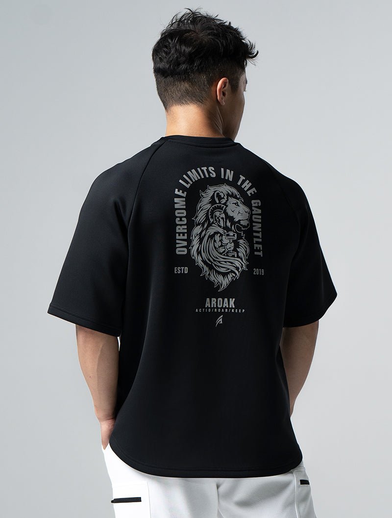 AirFlex™ OVERSIZED 戰神之巔拉克蘭袖上衣 (黑) - AROAK 機能健身服飾 | 專為健人打造