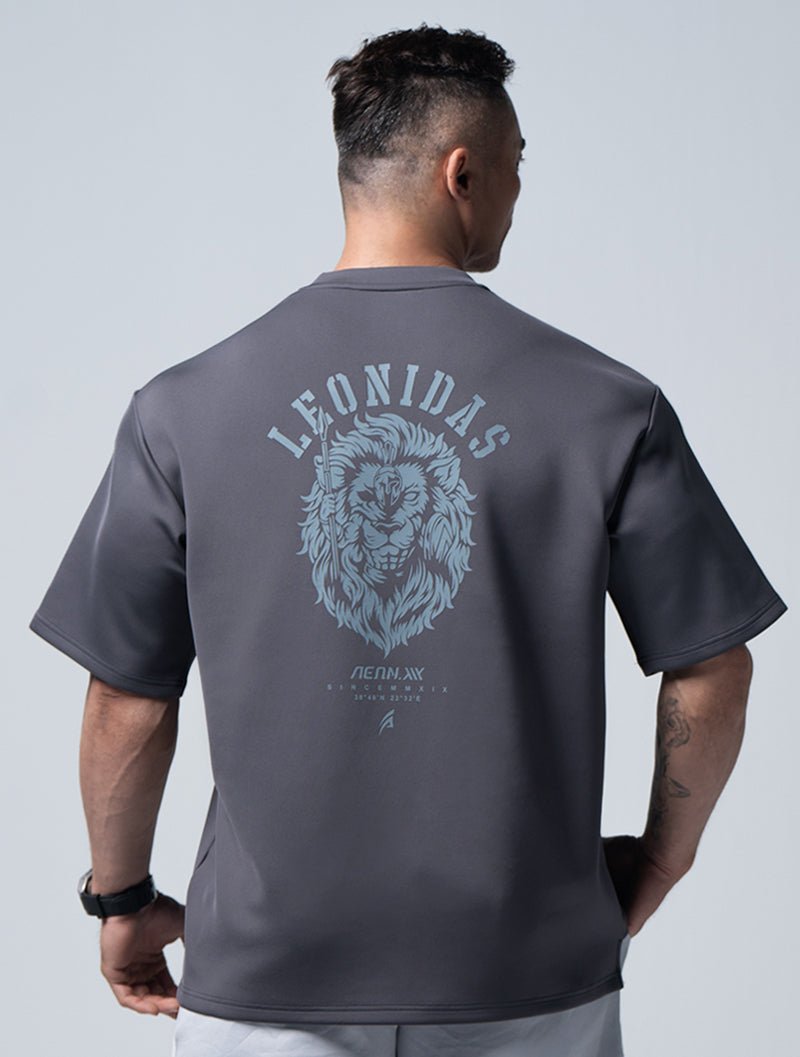 AirFlex™ 列奧尼達 OVERSIZED機能短袖訓練上衣 (鐵灰) - AROAK 機能健身服飾 | 專為健人打造