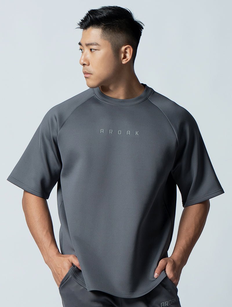 AirFlex™ OVERSIZED拉克蘭袖上衣 (鐵灰) - AROAK 機能健身服飾 | 專為健人打造