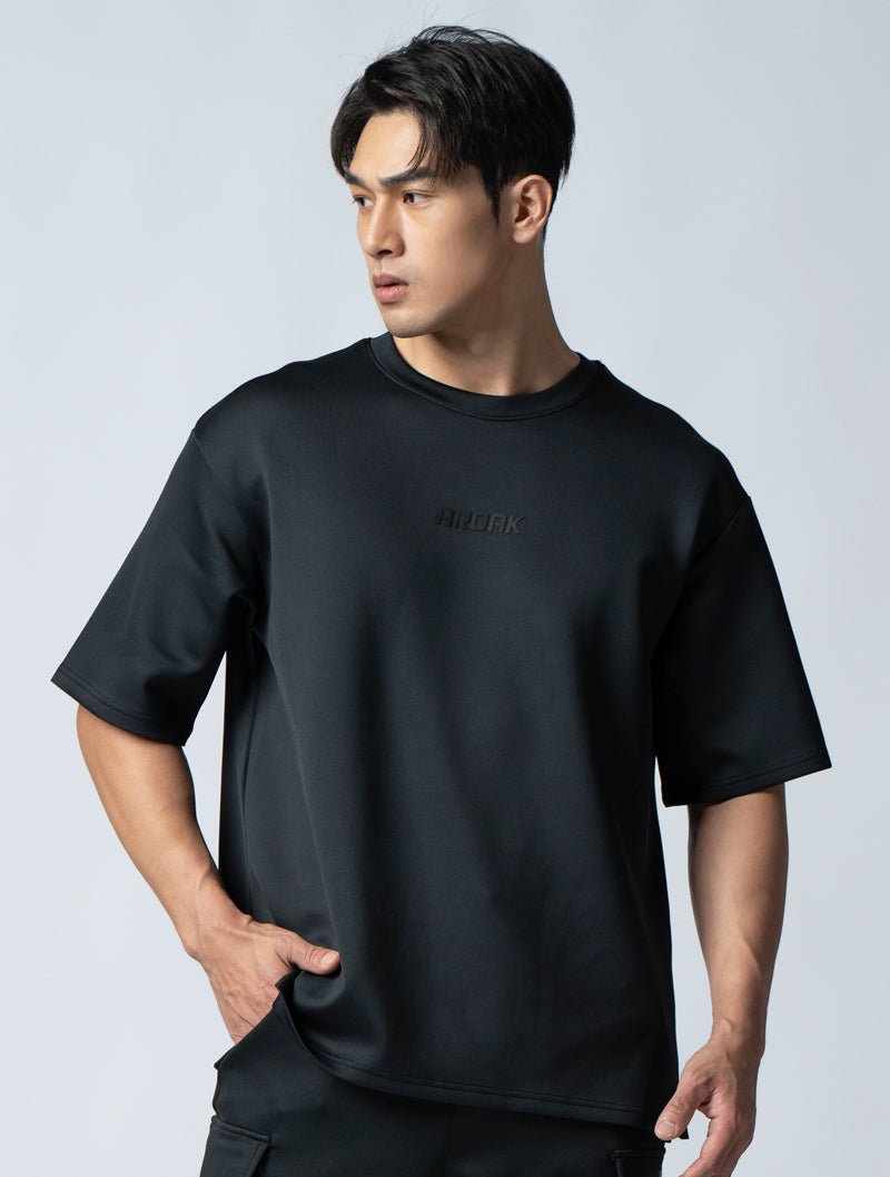 AirFlex™ OVERSIZED短袖上衣 (黑) - AROAK 機能健身服飾 | 專為健人打造